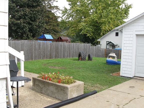Fenced in back yard.