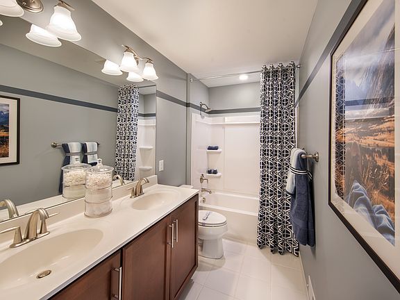 Hall Bath with Dual-Sink Vanity
