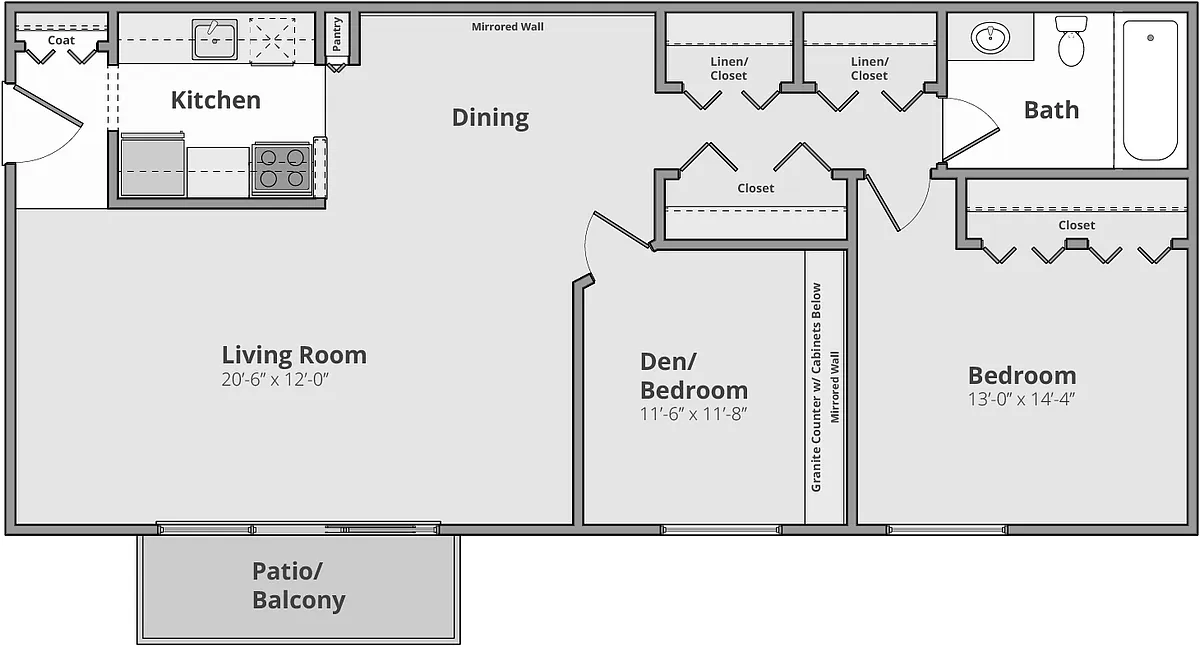Floor plan The Baldwin (w/ Den)