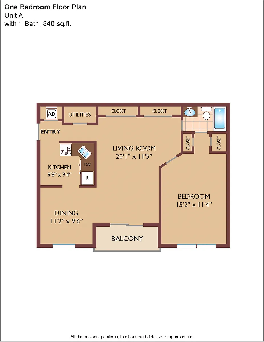 Floor plan $3.08/sq.ft. - One Bedroom