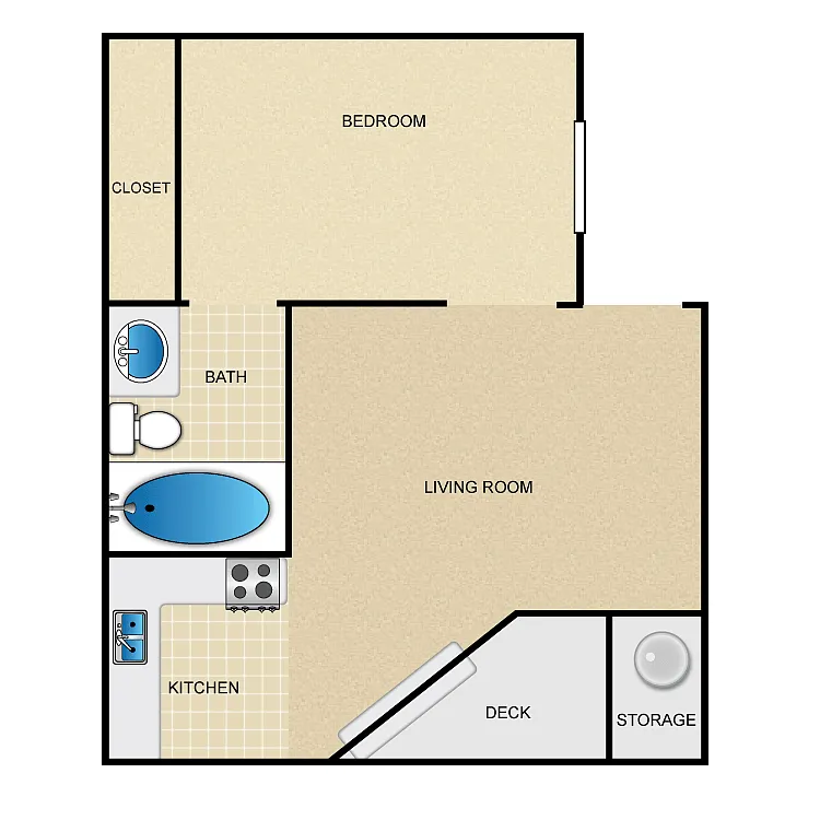 Floor plan 1x1R