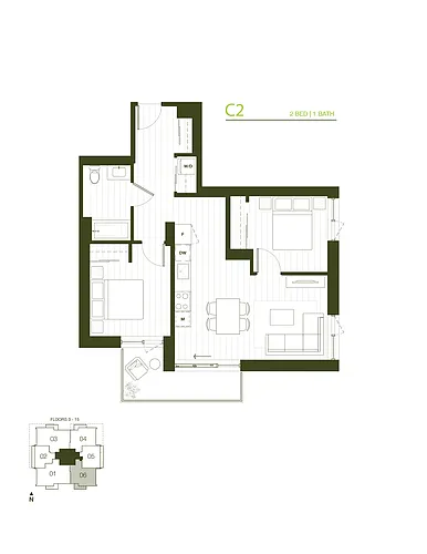 Floor plan Tower 1 - C2