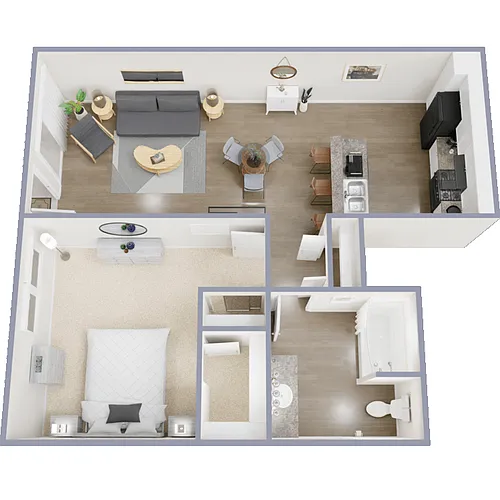 Floor plan 1 Bed 1 Bath