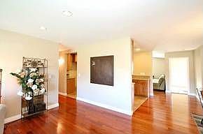 Entry View - new rosewood hardwood floors