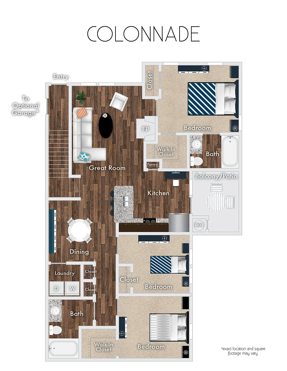 Floor plan Colonnade with Garage