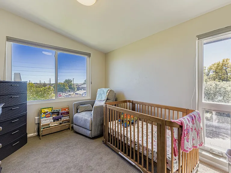 Upstairs tertiary bedroom with energy efficient windows