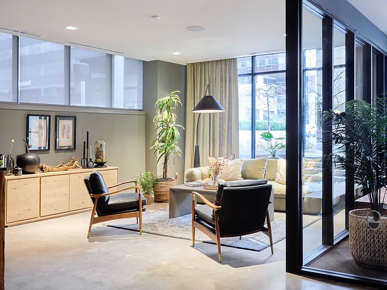The Asher lobby area