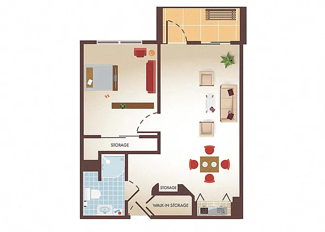 Floor plan One Bedroom - a2