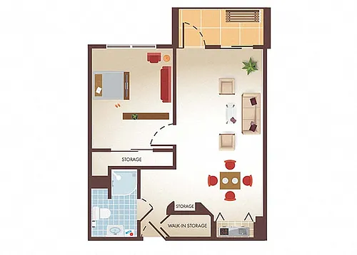 Floor plan One Bedroom - a2