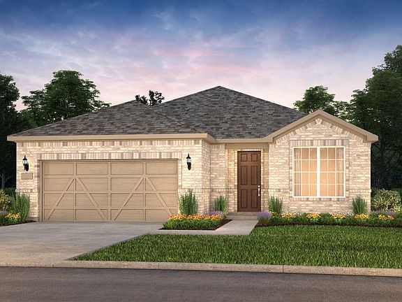 The Mainstay, a one-story home with 2-car garage, shown with home exterior LS201