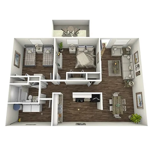 Floor plan 2 Bed 1 Bath
