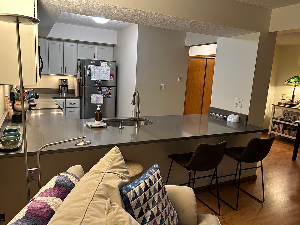 long bar area for several stools or chairs