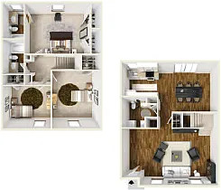 Floor plan Three Bedroom Townhome