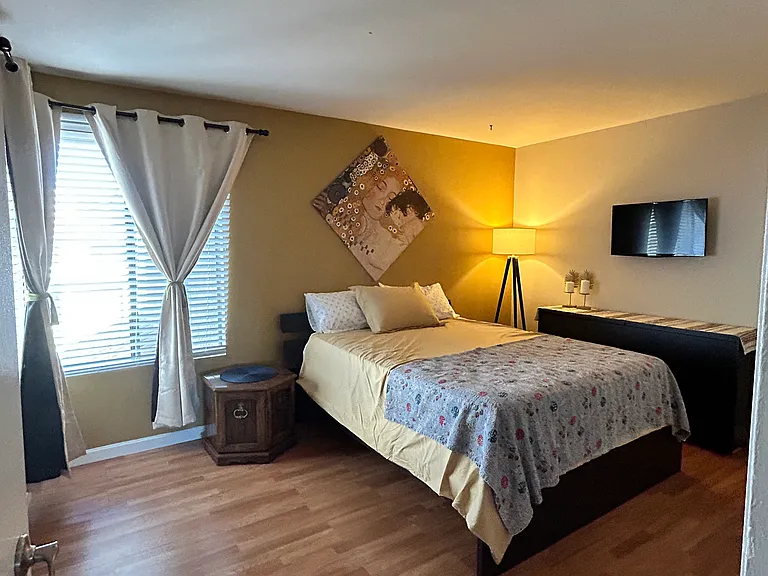 Guestroom has large walk in closet for plenty of storage