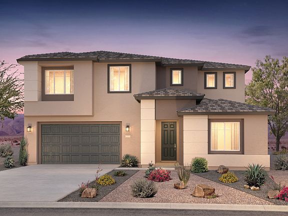 Exterior rendering shown in design style C. Choose from several different stucco color options.