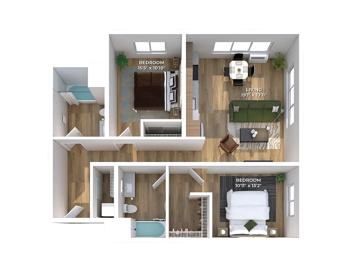 Floor plan Two Bedroom C3