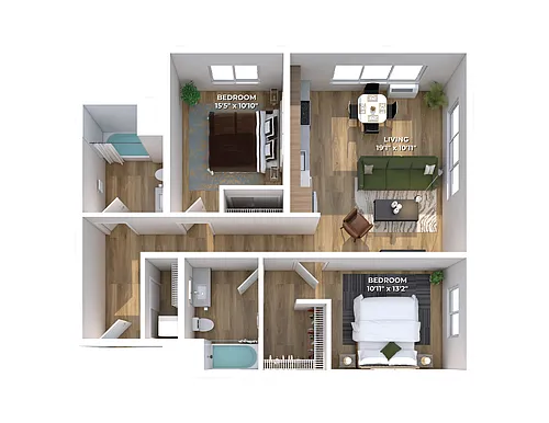 Floor plan Two Bedroom C3