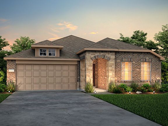 The Killeen, a one-story home with 2-car garage, shown with Home Exterior LS204