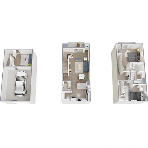 Floor plan 2 Bed 2.5 Bath Plus Den