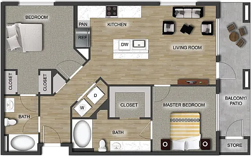 Floor plan B1 - 2X2