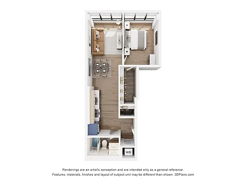 Floor plan E - 1 Bedroom