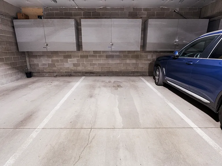 Gated, reserved parking.