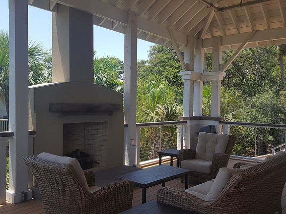 Oceanfront fireplace