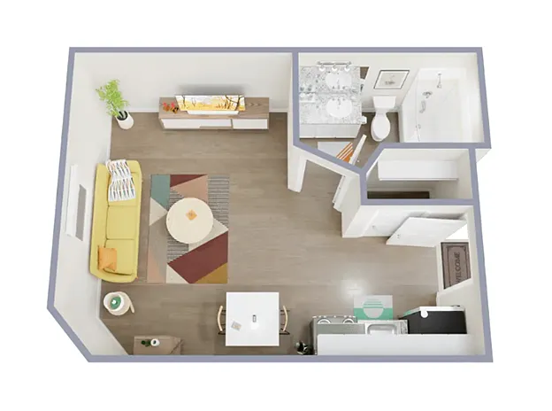 Floor plan Studio 1 Bathroom