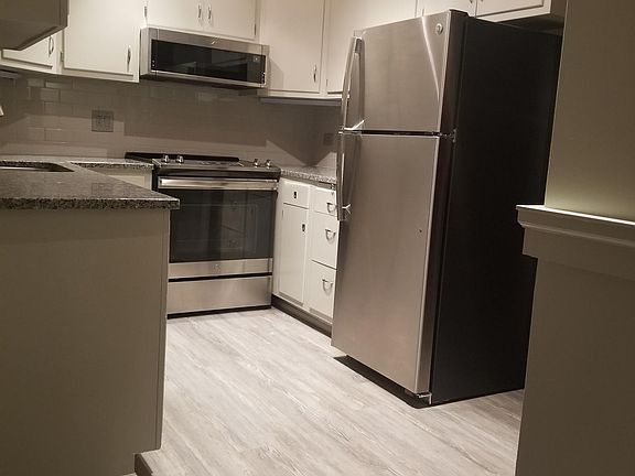 Newly renovated kitchen has never used stainless steel appliances.