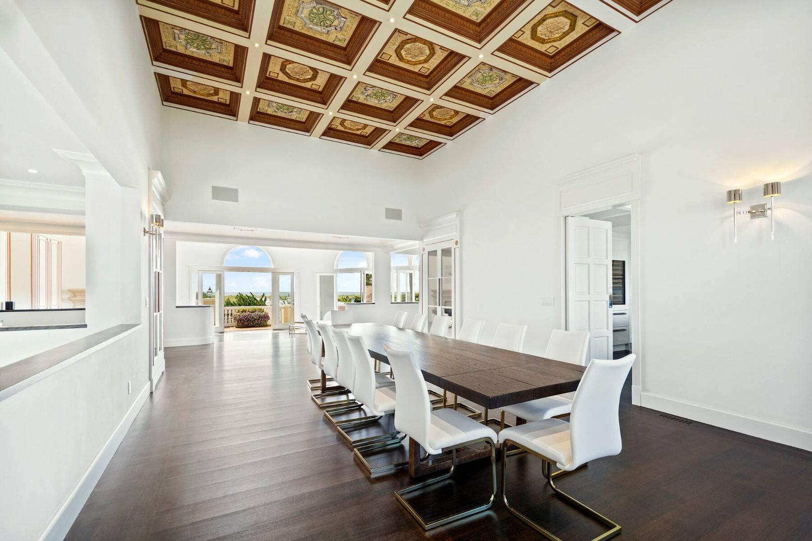 Formal Dining With Coffered Ceilings