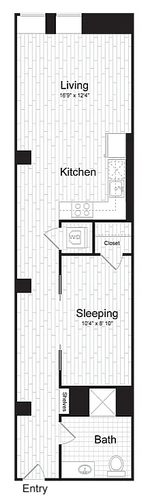 Floor plan JR 1BR C