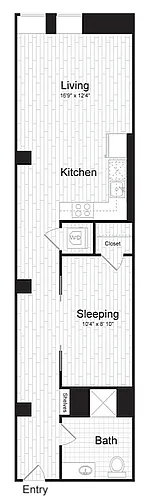 Floor plan JR 1BR C