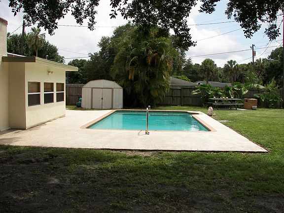 backyard with pool 
