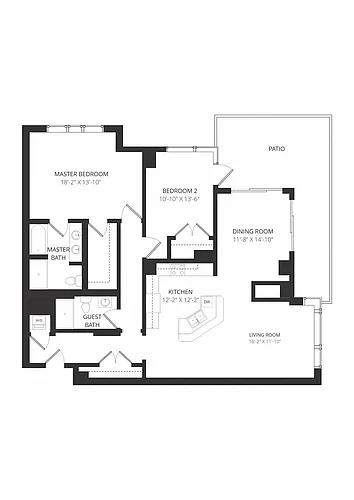 Floor plan 2 Bed 2 Bath
