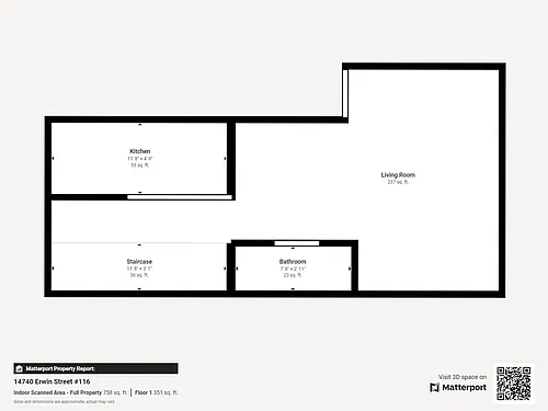 Floor plan 2 Bed 1.5 Bath