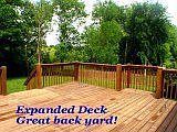Huge deck w/private back yard