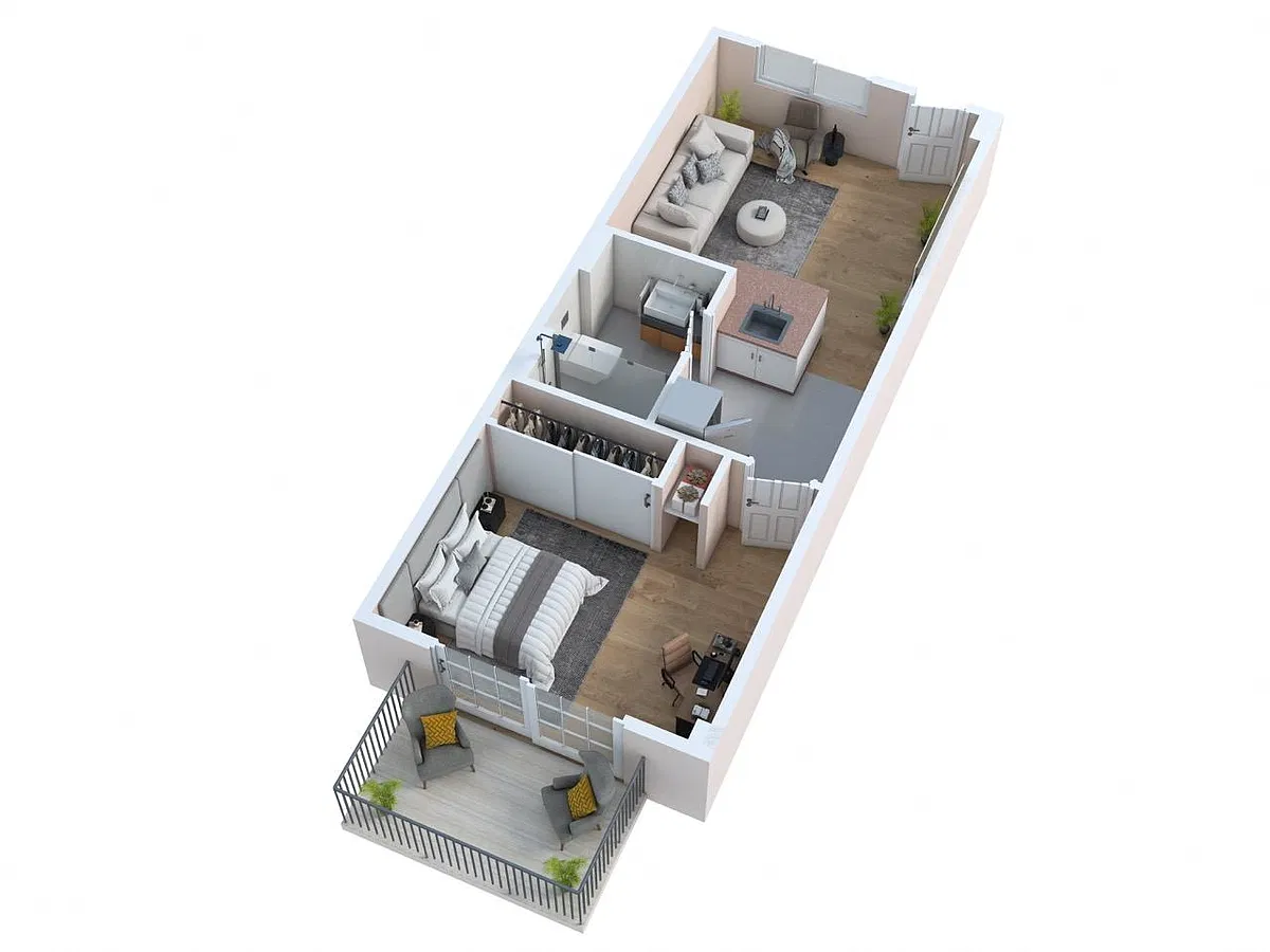 Floor plan One Bedroom Unfurnished