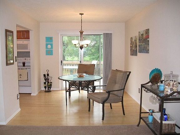 dining room with patio doors to deck