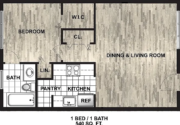 Model B | 1 Bedroom, 1 Bath Model B | 1 Bedroom, 1 Bath