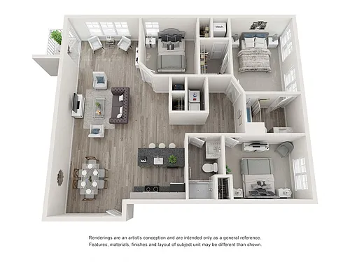 Floor plan 3 Bedroom A