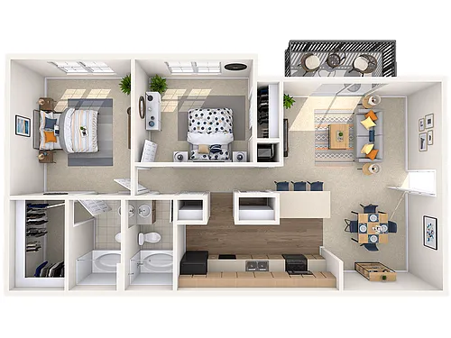 Floor plan 2 Bedroom/2 Bedroom Remodeled