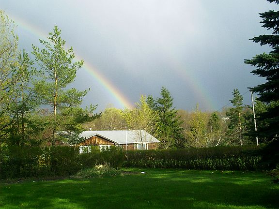 Double Rainbow Over House