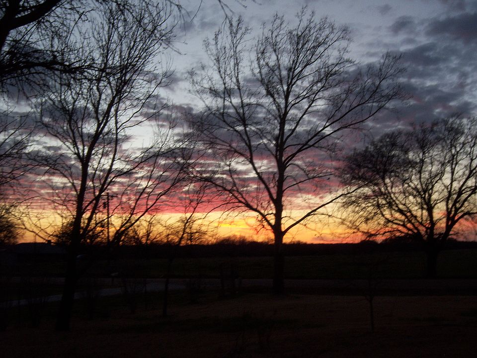 sunsets from the front yard