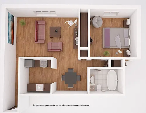 Floor plan Grand Prix Large 1 Bedroom