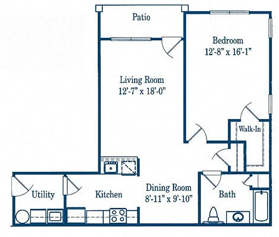 Floor plan One Bedroom One Bath