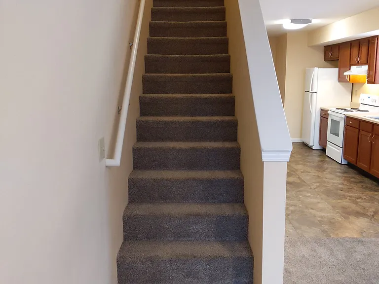 bedrooms are upstairs with 2 full bathrooms