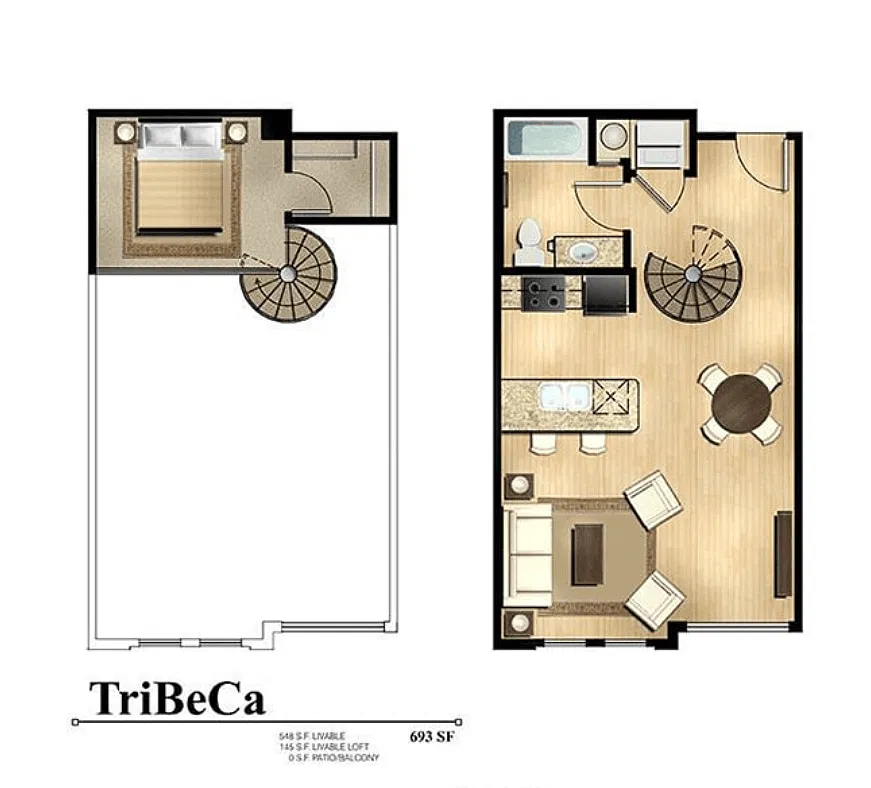 Floor plan TriBeca Loft
