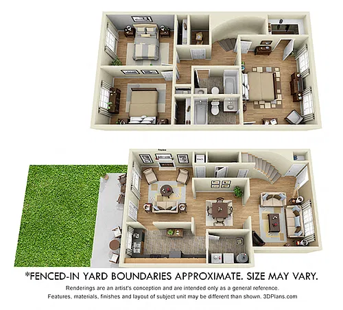 Floor plan Maison De Ville Townhouse with Fenced-In Yard