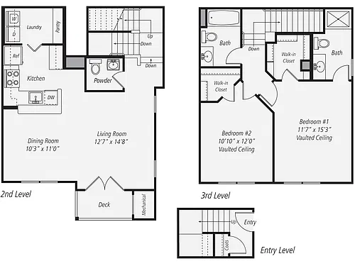 Floor plan 2BR - 2.5BA - TH