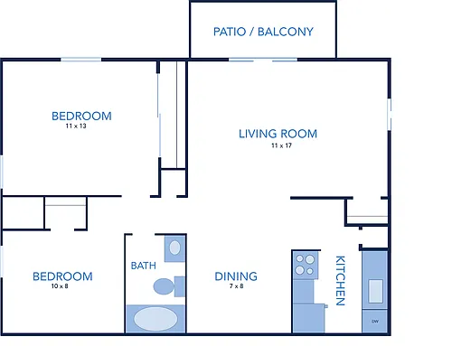 Floor plan 2 Bedrooms